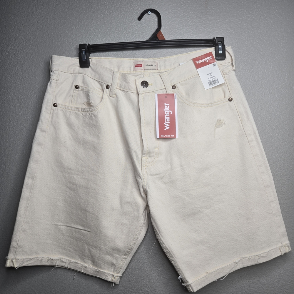 Wrangler Men's Cream Denim Shorts